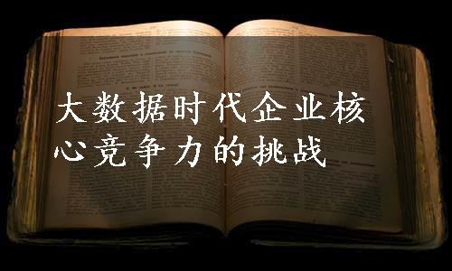 大数据时代企业核心竞争力的挑战