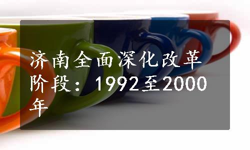 济南全面深化改革阶段：1992至2000年