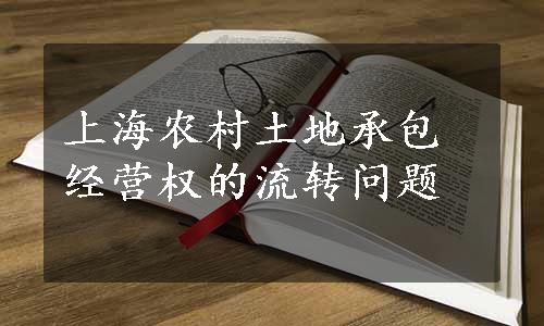 上海农村土地承包经营权的流转问题