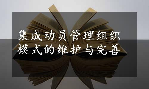 集成动员管理组织模式的维护与完善