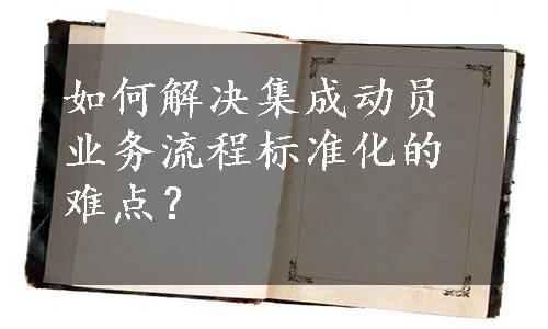 如何解决集成动员业务流程标准化的难点？