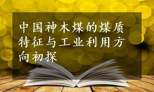 中国神木煤的煤质特征与工业利用方向初探