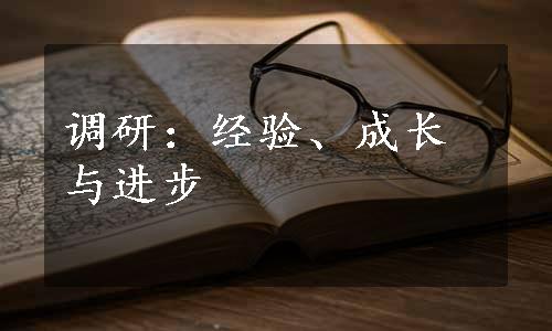 调研：经验、成长与进步