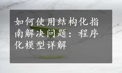 如何使用结构化指南解决问题：程序化模型详解