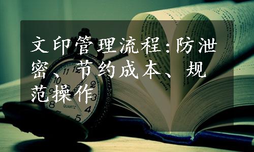 文印管理流程:防泄密、节约成本、规范操作