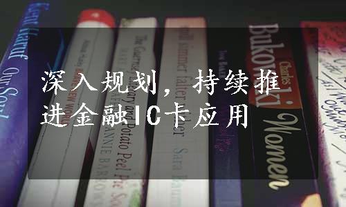 深入规划，持续推进金融IC卡应用