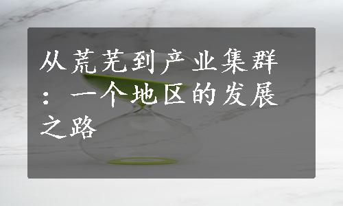 从荒芜到产业集群：一个地区的发展之路