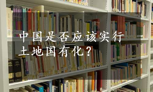 中国是否应该实行土地国有化？