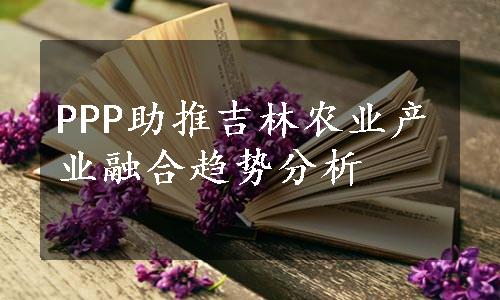 PPP助推吉林农业产业融合趋势分析