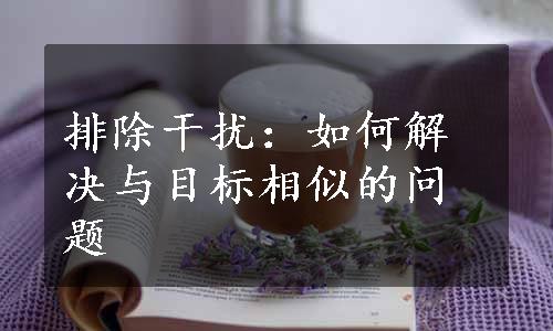 排除干扰：如何解决与目标相似的问题