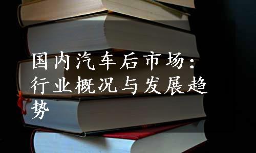 国内汽车后市场：行业概况与发展趋势