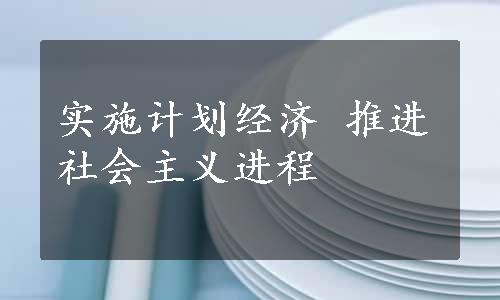 实施计划经济 推进社会主义进程