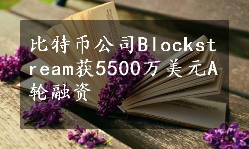 比特币公司Blockstream获5500万美元A轮融资