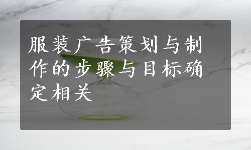 服装广告策划与制作的步骤与目标确定相关