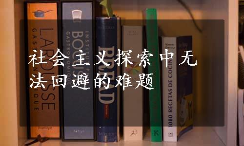 社会主义探索中无法回避的难题