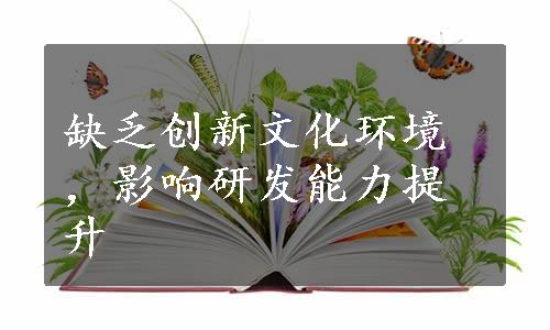 缺乏创新文化环境，影响研发能力提升