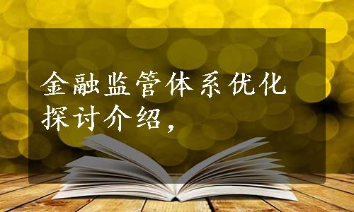 金融监管体系优化探讨介绍，