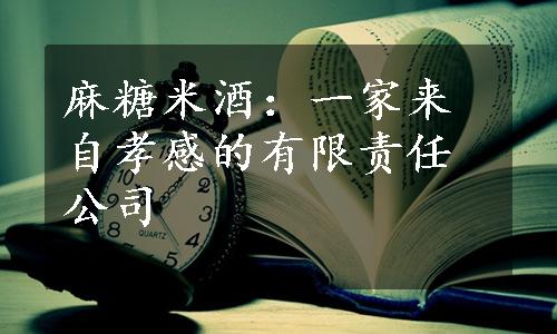 麻糖米酒：一家来自孝感的有限责任公司