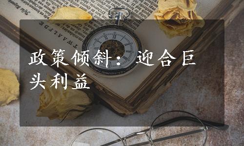 政策倾斜：迎合巨头利益