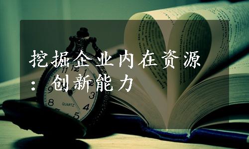 挖掘企业内在资源：创新能力