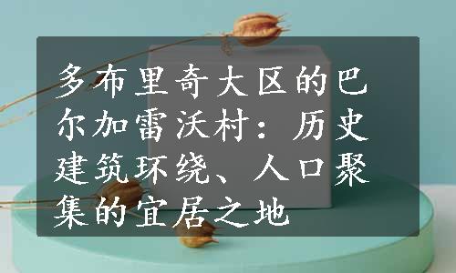 多布里奇大区的巴尔加雷沃村：历史建筑环绕、人口聚集的宜居之地