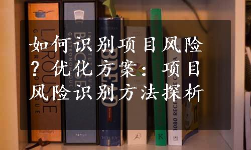 如何识别项目风险？优化方案：项目风险识别方法探析