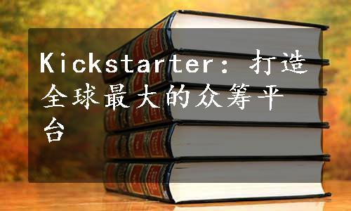 Kickstarter：打造全球最大的众筹平台