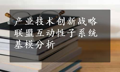 产业技术创新战略联盟互动性子系统基模分析