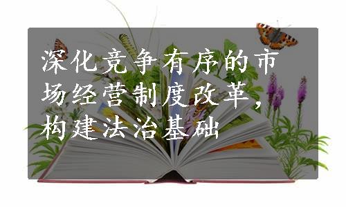 深化竞争有序的市场经营制度改革，构建法治基础