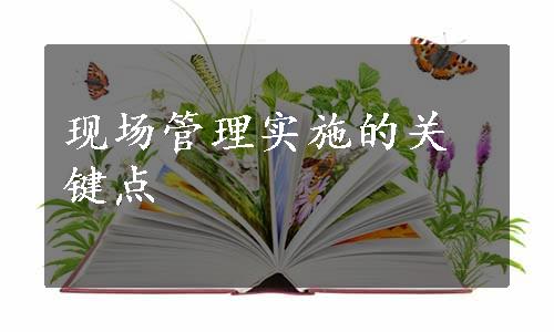 现场管理实施的关键点