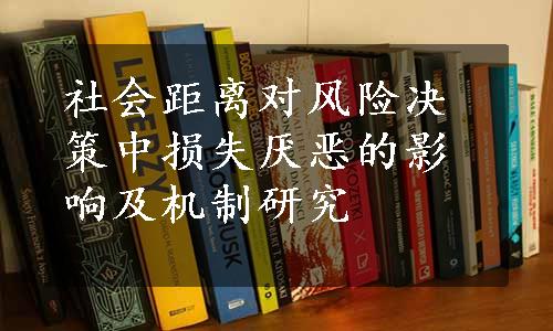 社会距离对风险决策中损失厌恶的影响及机制研究