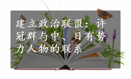 建立政治联盟：许冠群与中、日有势力人物的联系