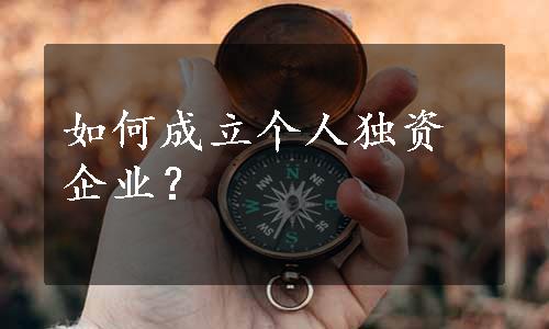 如何成立个人独资企业？