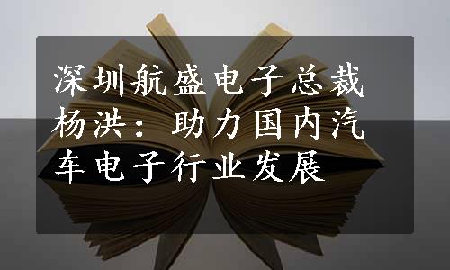 深圳航盛电子总裁杨洪：助力国内汽车电子行业发展