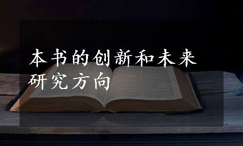 本书的创新和未来研究方向