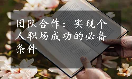 团队合作：实现个人职场成功的必备条件