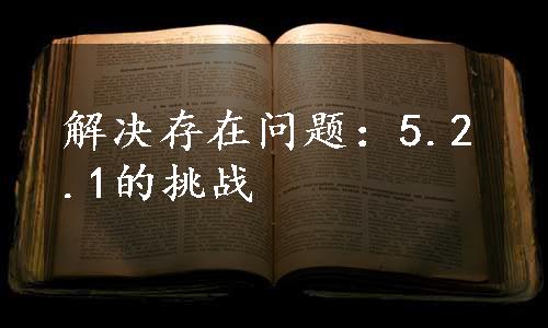 解决存在问题：5.2.1的挑战