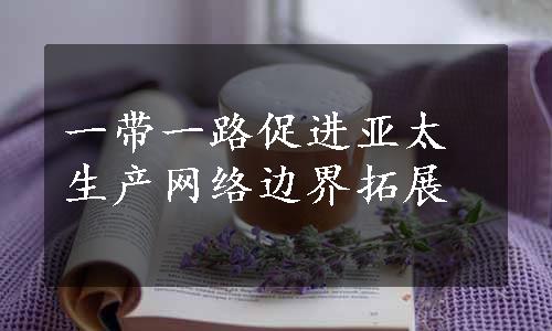 一带一路促进亚太生产网络边界拓展