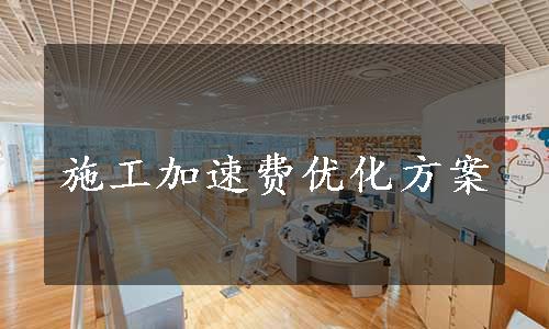 施工加速费优化方案