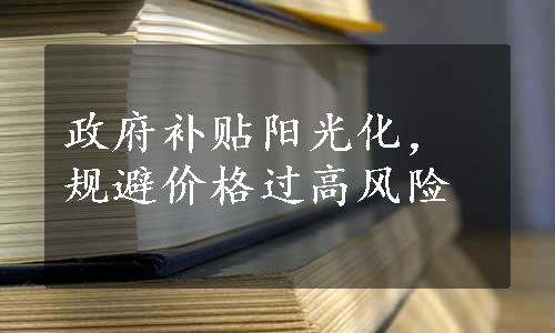 政府补贴阳光化，规避价格过高风险