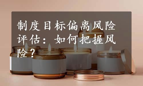 制度目标偏离风险评估：如何把握风险？