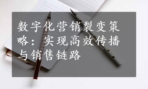 数字化营销裂变策略：实现高效传播与销售链路