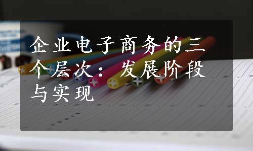 企业电子商务的三个层次：发展阶段与实现