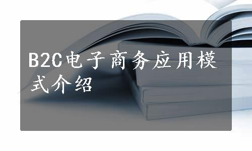 B2C电子商务应用模式介绍