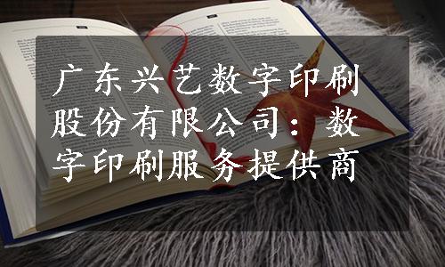 广东兴艺数字印刷股份有限公司：数字印刷服务提供商