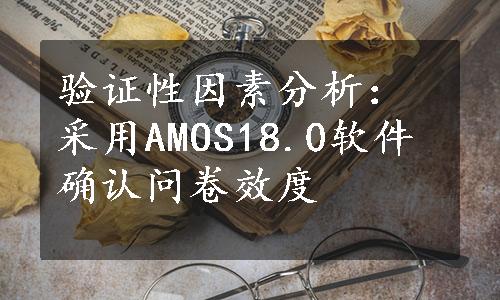 验证性因素分析：采用AMOS18.0软件确认问卷效度