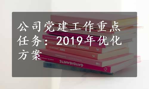 公司党建工作重点任务：2019年优化方案