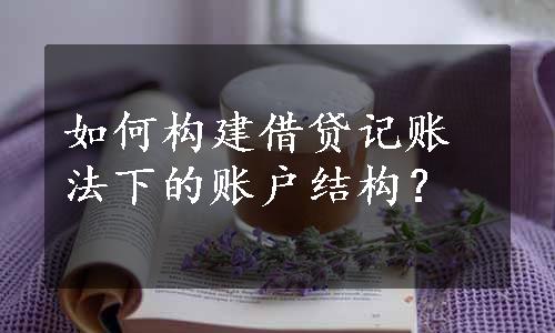 如何构建借贷记账法下的账户结构？