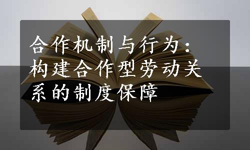 合作机制与行为：构建合作型劳动关系的制度保障