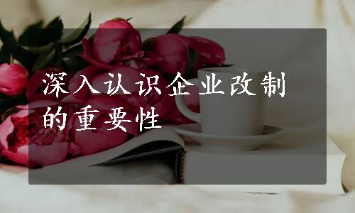 深入认识企业改制的重要性